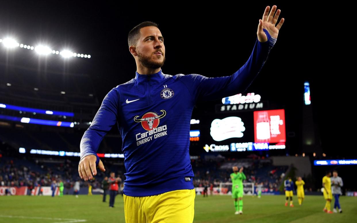 Eden Hazard waves at fans after Chelsea's 3-0 friendly win over New England Revolution in Foxborough - Chelsea FC