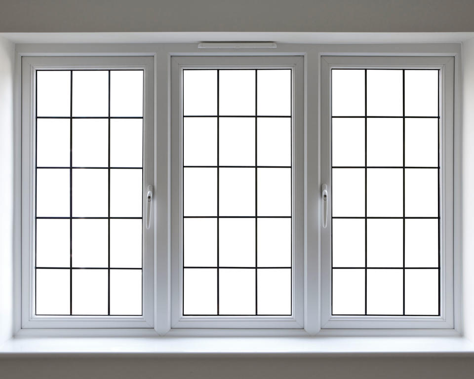 large set of windows with vinyl frames