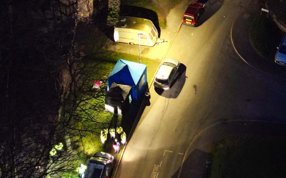 Drone eye view of the scene in Brighton after Constance Marten and Mark Gordon arrested by police after 54 days on the run - Eddie Mitchell