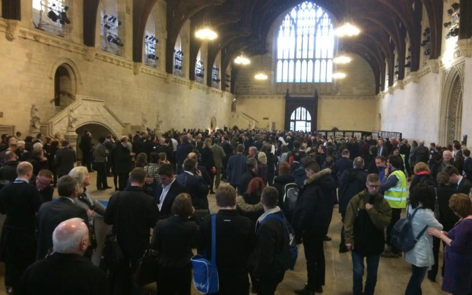 Police officers address crowd in Westminster Hall - Credit: Christopher Hope