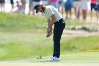 Jun 17, 2018; Southampton, NY, USA; Tommy Fleetwood putts the fourteenth green during the final round of the U.S. Open golf tournament at Shinnecock Hills GC - Shinnecock Hills Golf C. Brad Penner-USA TODAY Sports