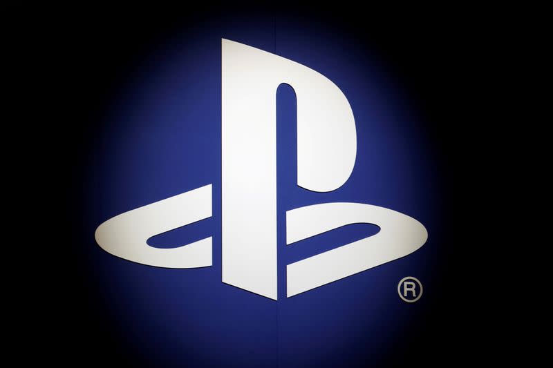FILE PHOTO: The Sony Playstation logo is seen at the Paris Games Week (PGW), a trade fair for video games in Paris