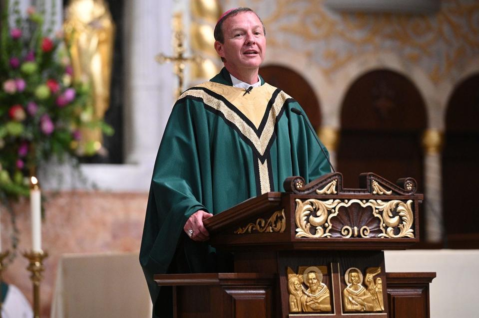 On July 24, 2022, Rev. Erik Pohlmeier, the newly-installed 11th Bishop of the Diocese of St. Augustine, celebrates his first Mass at the Cathedral Basilica of St. Augustine. A reception at The Treasury on the Plaza followed the service.