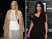 Schwester Kim Kardashian steht dem natürlich in nichts nach. Auch die Frau von Kanye West hat sich vor nicht allzu langer Zeit für den Wechsel von dunkel auf hell entschieden und es ihrer kleinen Schwester vorgemacht. (Bild-Copyright: Pascal le Segretain/Getty Images/Dimitrios Kambouris/Getty Images)