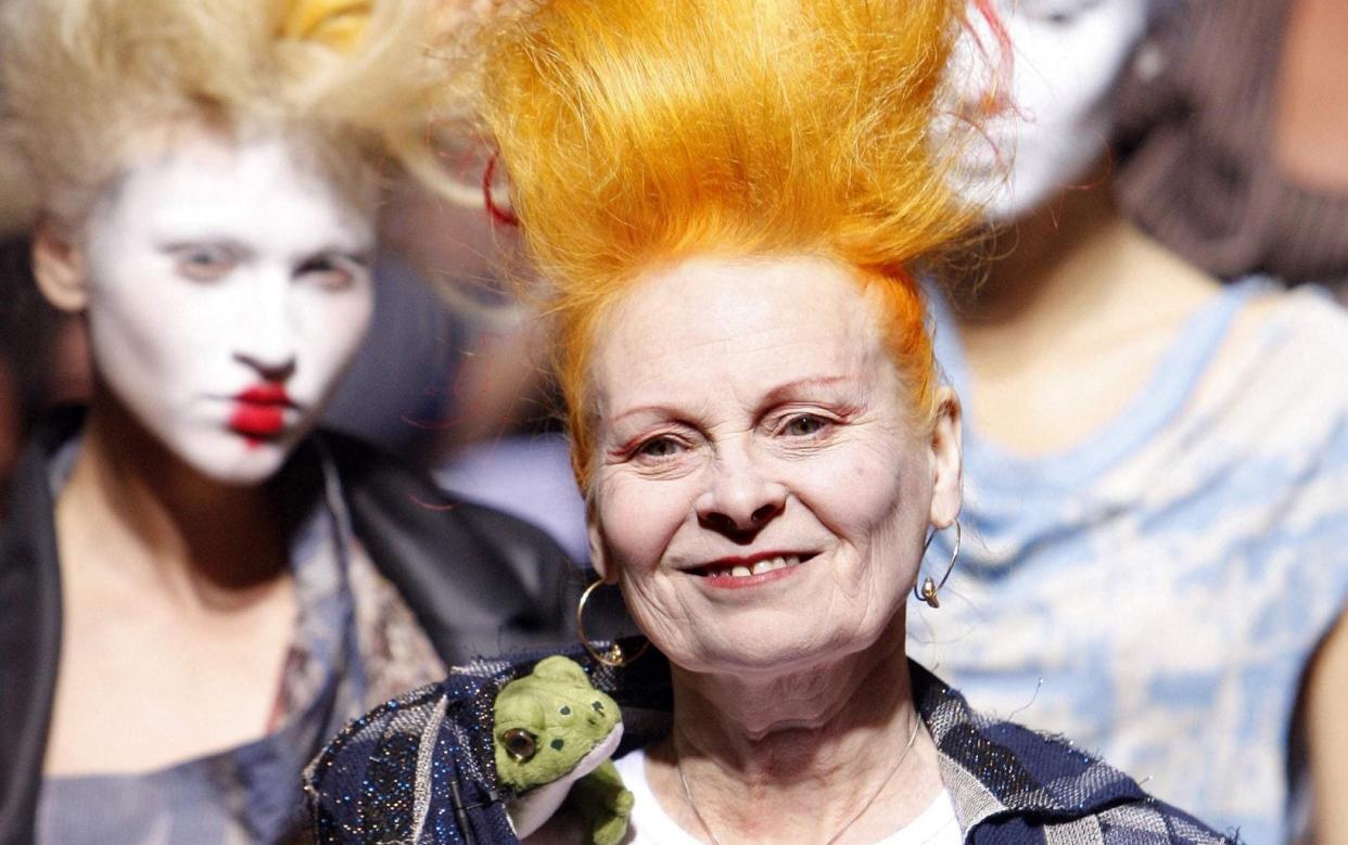 Vivienne Westwood at her Spring-Summer 2010 fashion show in Paris - PATRICK KOVARIK/AFP via Getty Images