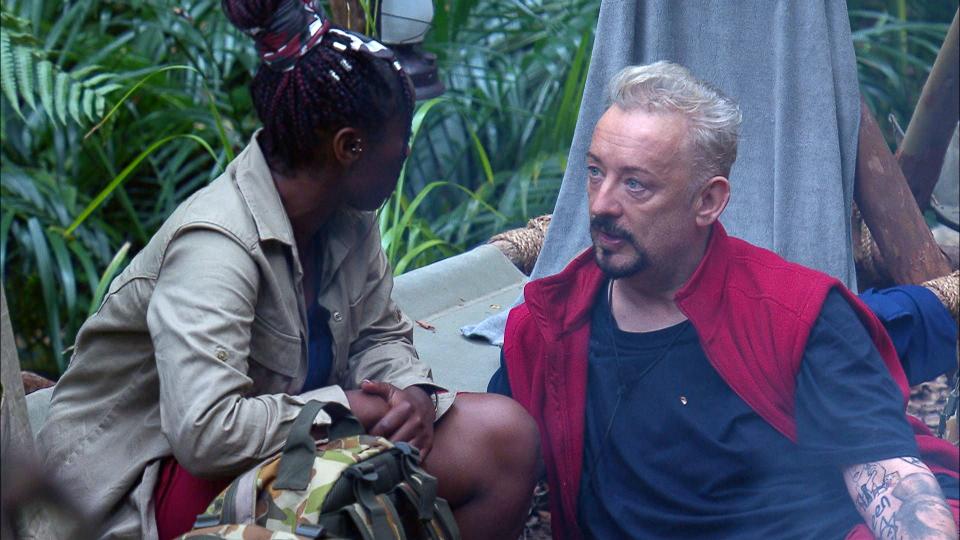 Scarlette Douglas and Boy George talk about Matt Hancock's arrival in the jungle on 'I'm a Celebrity... Get Me Out of Here!' (ITV/Shutterstock)