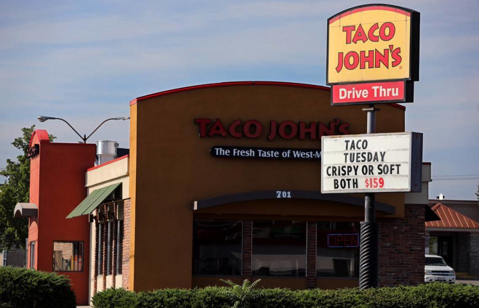 Taco John’s is closing in August after 40 years at 701 W. Vineyard Drive, near Kennewick High School.