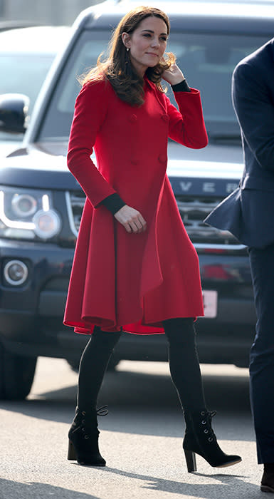 Outfit change! Kate Middleton switches her red coat for something totally  different while on a visit to Northern Ireland