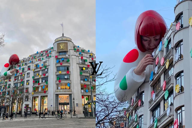 進擊的草間彌生：當Yayoi Kusama，爬到Louis Vuitton 巴黎總店外牆上！