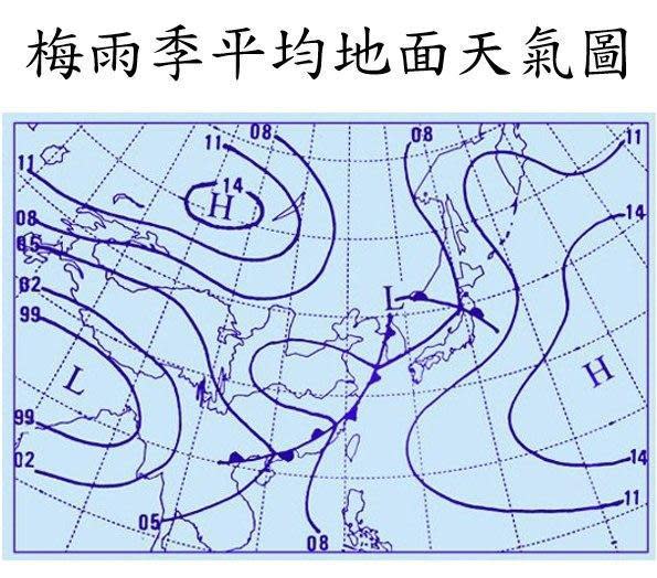 鄭明典分享梅雨期所有接近台灣鋒面系統的地面天氣圖合成。（翻攝自臉書@鄭明典）