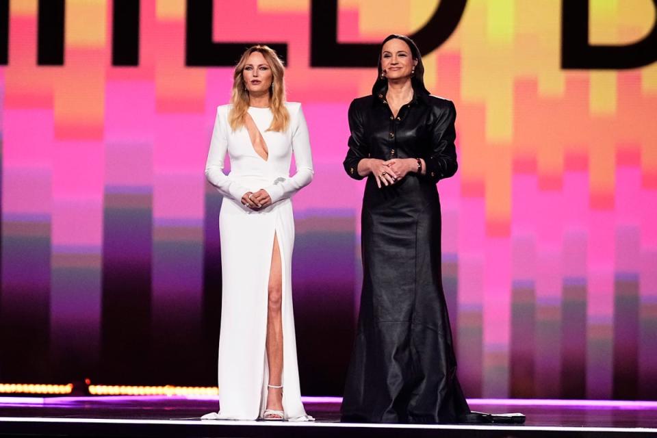 Malin Åkerman and Petra Mede joked that this year’s prize would come with a ‘Gilmore Girls’ DVD (Getty Images)