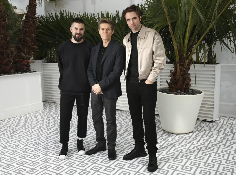 Robert Eggers, Dafoe and Pattinson at the Cannes Film Festival on May 19, 2019. (Photo: Joel C Ryan/Invision/Associated Press)