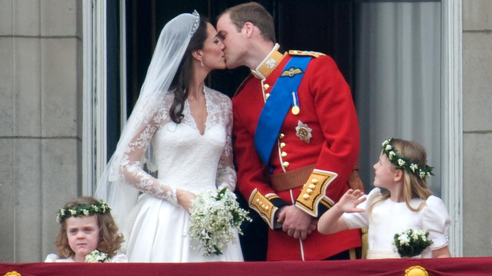 Prince William and Kate Middleton's wedding kiss