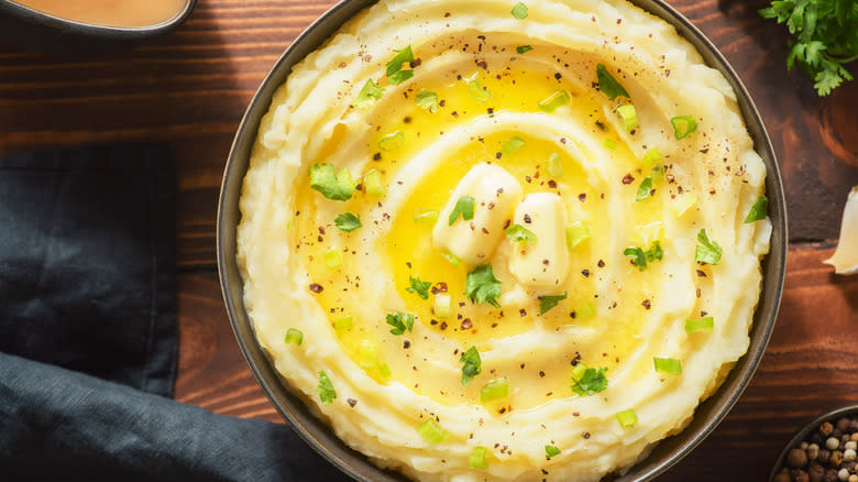 mashed potatoes topped with butter