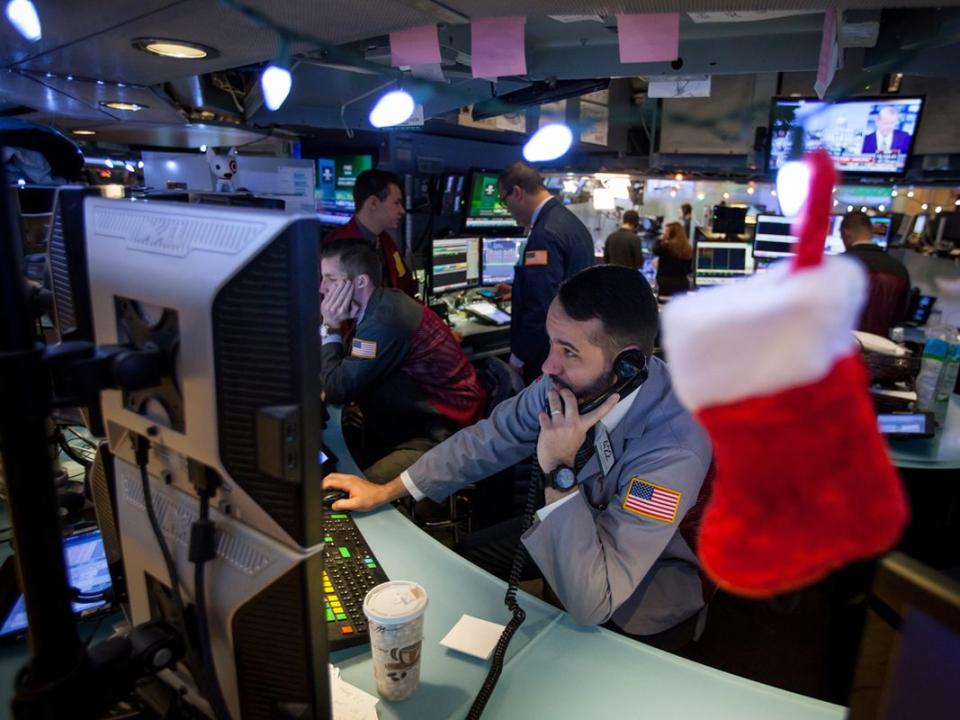 Trading On The Floor Of The NYSE As U.S. Stocks Slip After Trump Fueled Rally