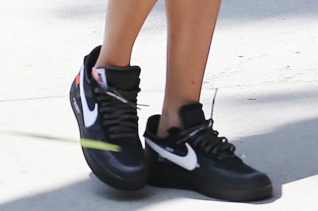 Hailey Baldwin's in Nike Air Force 1 Sneakers, Maison Margiela