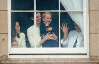 <p>Prince George got stuck at home with the nannies ... and he's not having any of it. So he stole the show from a Buckingham Palace window during the Trooping the Colour in 2015. </p>