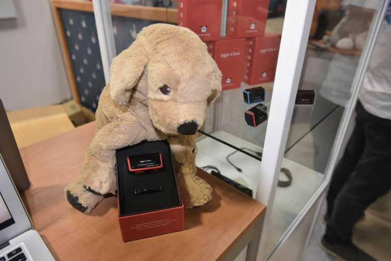 The Jagger & Lewis emotional and activity tracker for dogs is seen at the 2018 Consumer Electronics Show