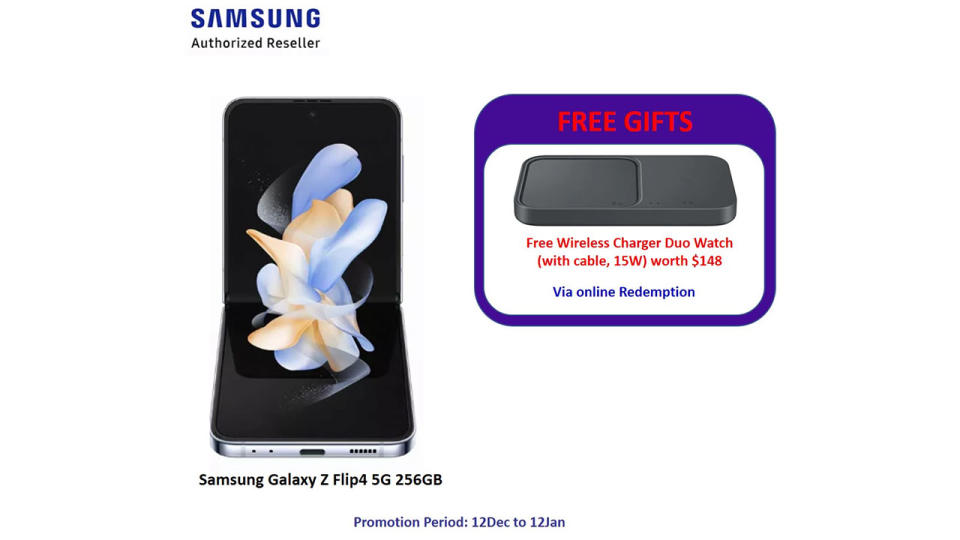 Samsung Galaxy Z Flip4 5G. (Photo: Lazada SG)