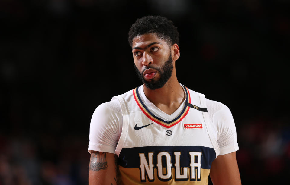 Anthony Davis is averaging 29.3 points, 13.3 rebounds, 4.4 assists and 2.6 blocks per game this season. (Getty)