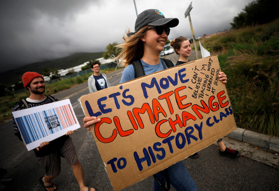 Young activists march as part of the Global Climate Strike of the movement Fridays for Future, in Cape Town, South Africa September 20, 2019. (Photo: Mike Hutchings/Reuters)