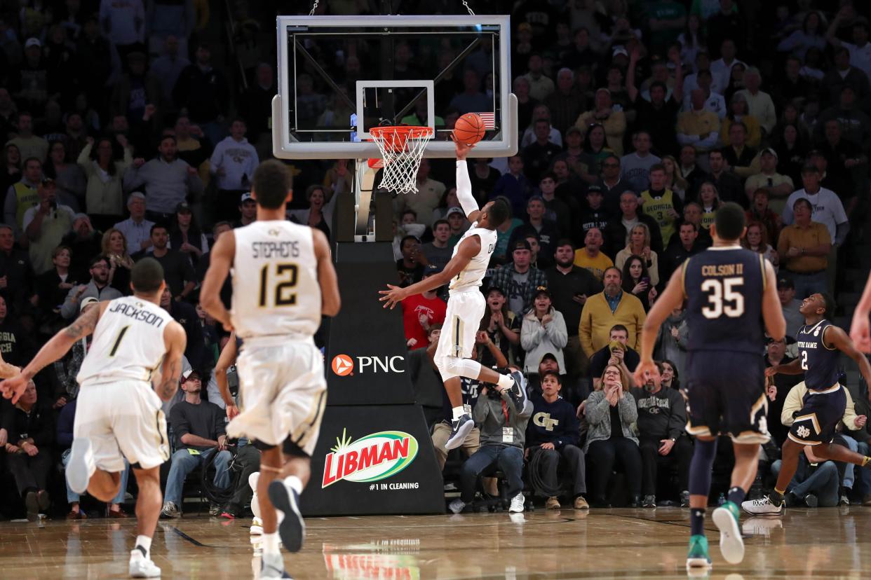 Josh Okogie's layup beat the buzzer and No. 14 Notre Dame in Josh Pastner-led Georgia Tech's win on Saturday.