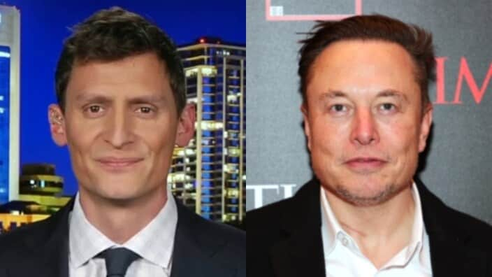 Blake Masters (left), a Republican candidate for U.S. Senate in Arizona, has sparked debate after referring to white tech mogul Elon Musk (right) as the “richest African American entrepreneur” in America. (Photos: Screenshot/Fox News and Theo Wargo/Getty Images)