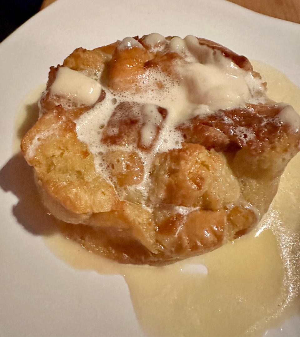 Bread pudding with bourbon sauce was a shareable dessert treat at H2 Huth & Harris in Canton.