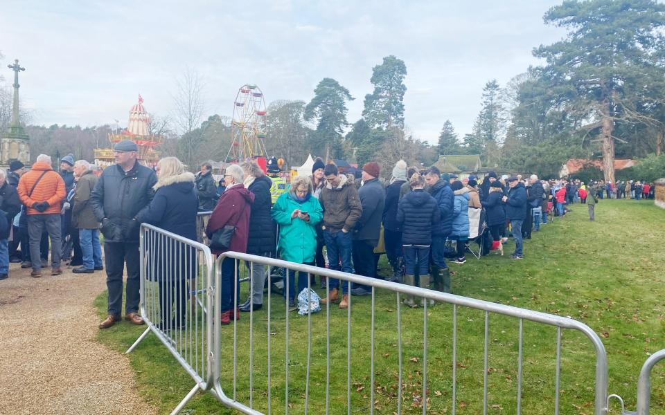Crowds are already gathering at Sandringham this morning ahead of the Royal family arriving for a Christmas Day church service.