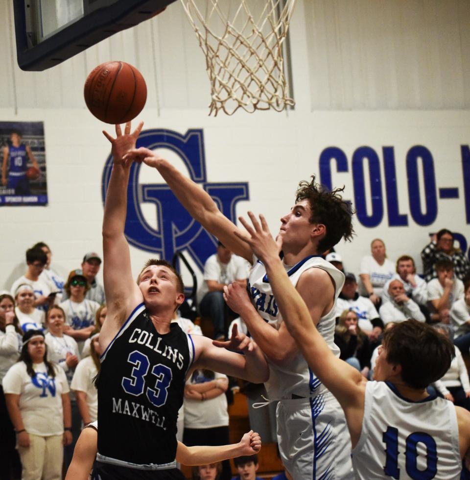 Luke Huntrods averaged 13 points and 7.5 rebounds and became Collins-Maxwell's all-time scoring leader in helping the Spartan boys basketball program post its first-ever winning season at 12-11 during the 2022-2023 season.