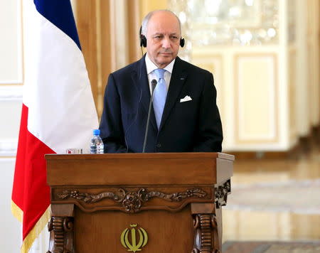 French foreign minister Laurent Fabius attends a joint news conference with his Iranian counterpart Mohammad Javad Zarif (unseen) in Tehran July 29, 2015. REUTERS/Raheb Homavandi/