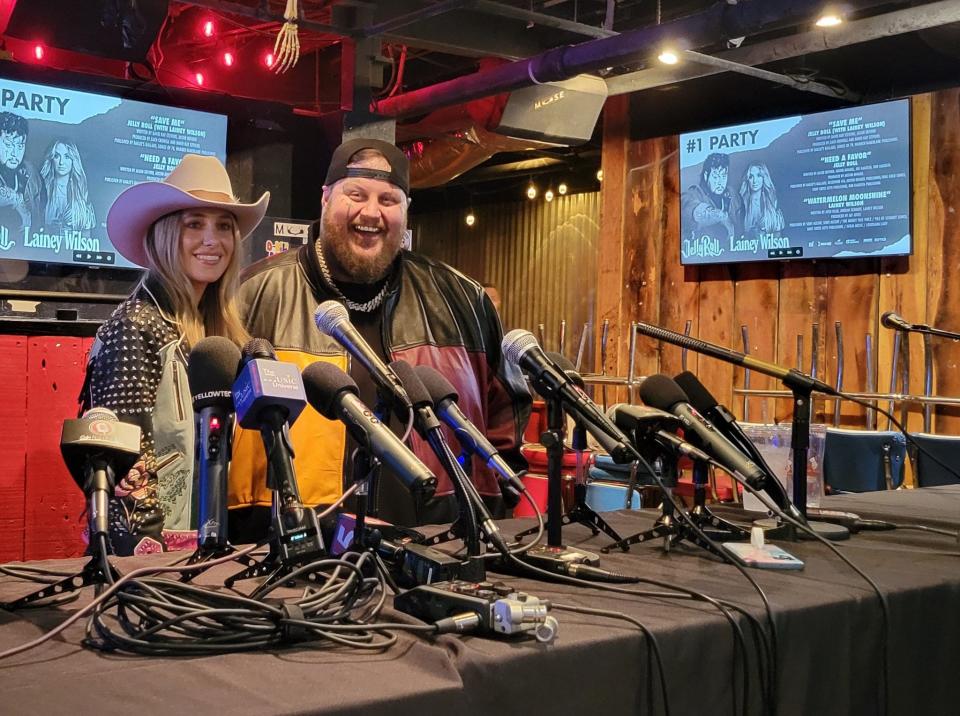 Lainey Wilson and Jelly Roll celebrate multiple No. 1 singles at BMI party at Tin Roof's Music Row location, Feb. 22, 2024