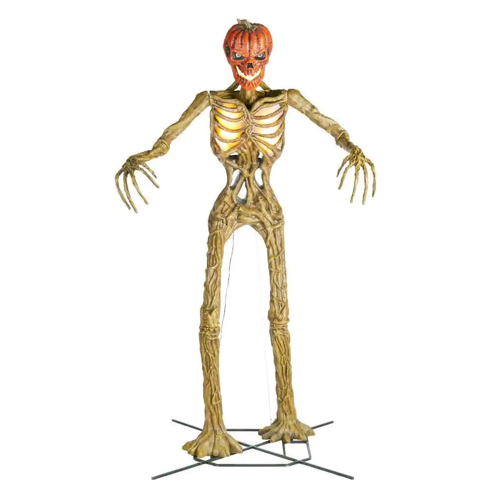 halloween animatronics home accents holiday giant sized inferno pumpkin skeleton