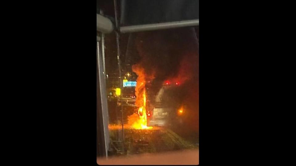 Returning home from an Orlando field trip, a bus carrying Seminole Middle School students caught on fire, video shows. The children are safe.