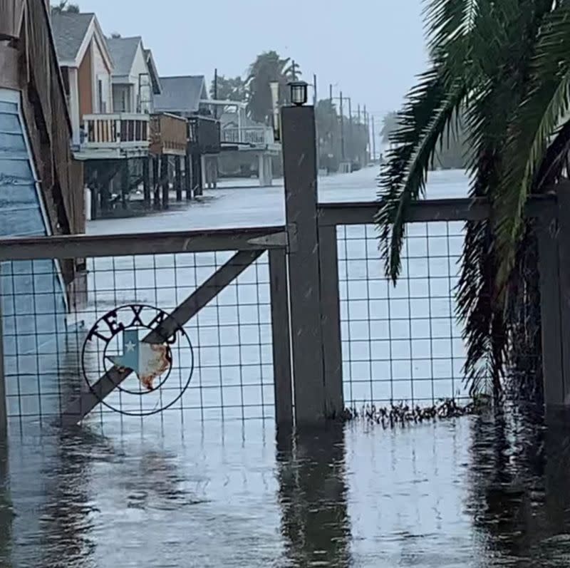 Heavy rain brought by Tropical Storm Beta causes flooding in Jamaica Beach, Texas