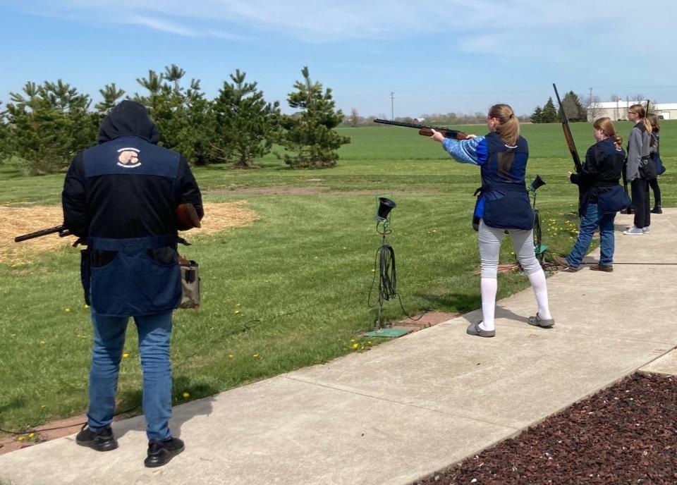 Members of Jefferson Schools Trap Shooting Club practice at Brest Bay Sportsman’s Club in Newport.