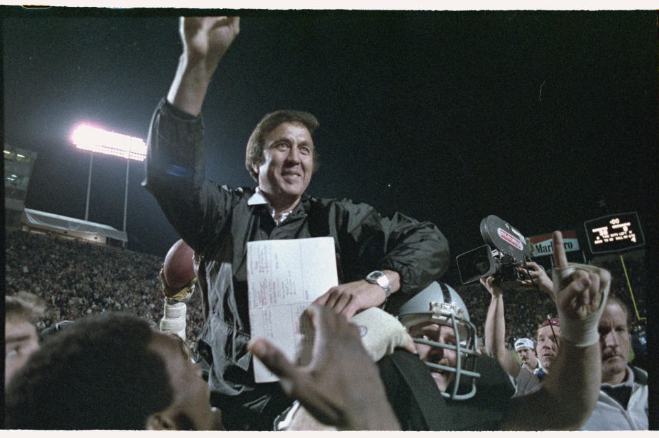 Two Congressmen introduced a resolution urging that Tom Flores be inducted in the Pro Football Hall of Fame. (Getty Images)