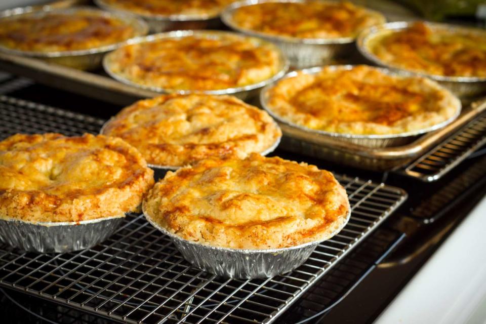 <p>Getty</p> Pies on cooling racks