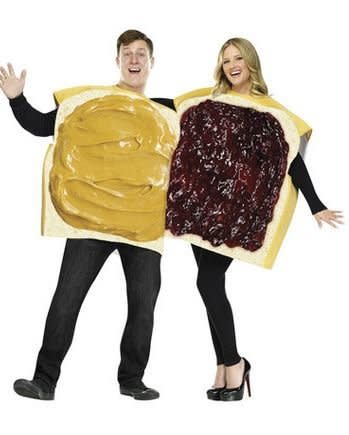 Sure, it is a little ridiculous. but how good does that peanut butter and jam look?  <a href="http://www.spirithalloween.com/product/peanut-butter-jelly-coupl/" target="_blank">Get it here.</a>