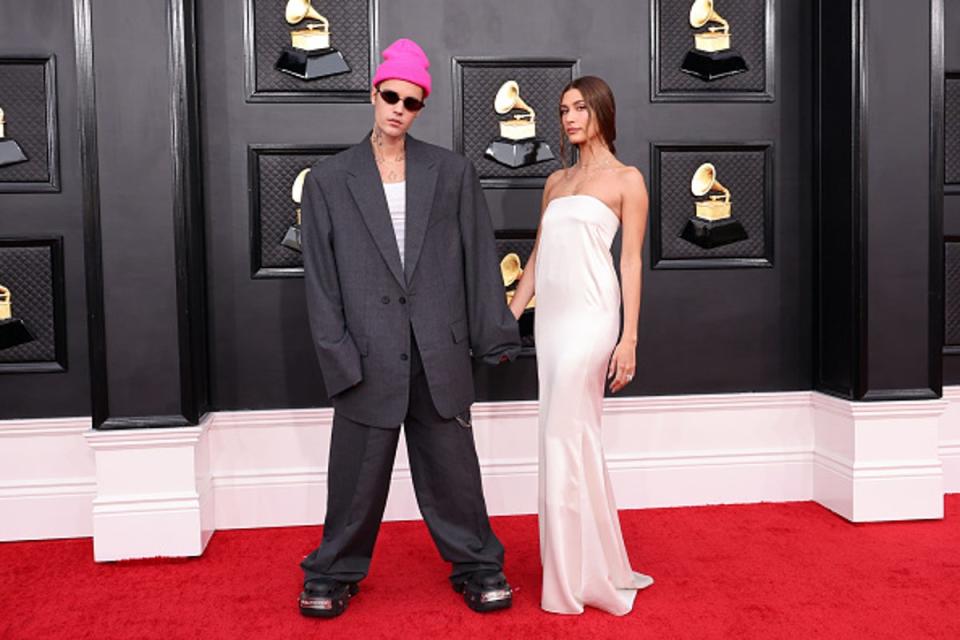 Justin and Hailey at the Grammy Awards in 2022 (Getty Images)