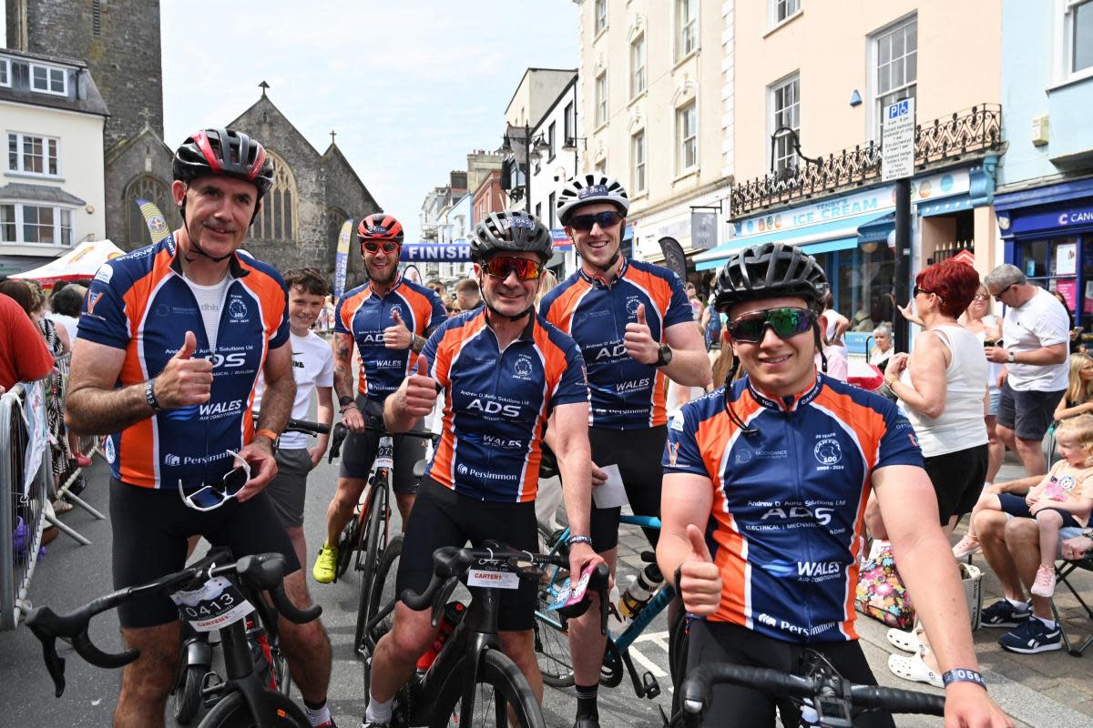 Riders celebrate completing the Carten100. <i>(Image: Gareth Davies Photography)</i>