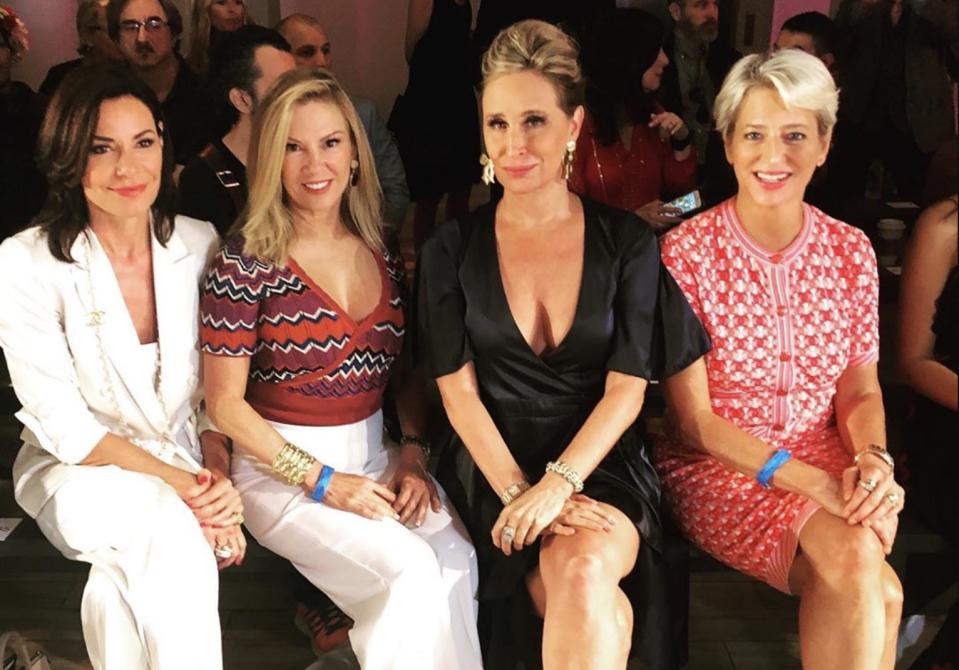 Luann de Lesseps, Ramona Singer, Sonja Morgan and Dorinda Medley attend New York Fashion Week. (Photo: Sonja Morgan via Instagram)