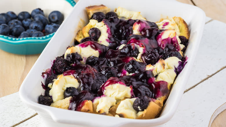 Blueberry French toast bread pudding