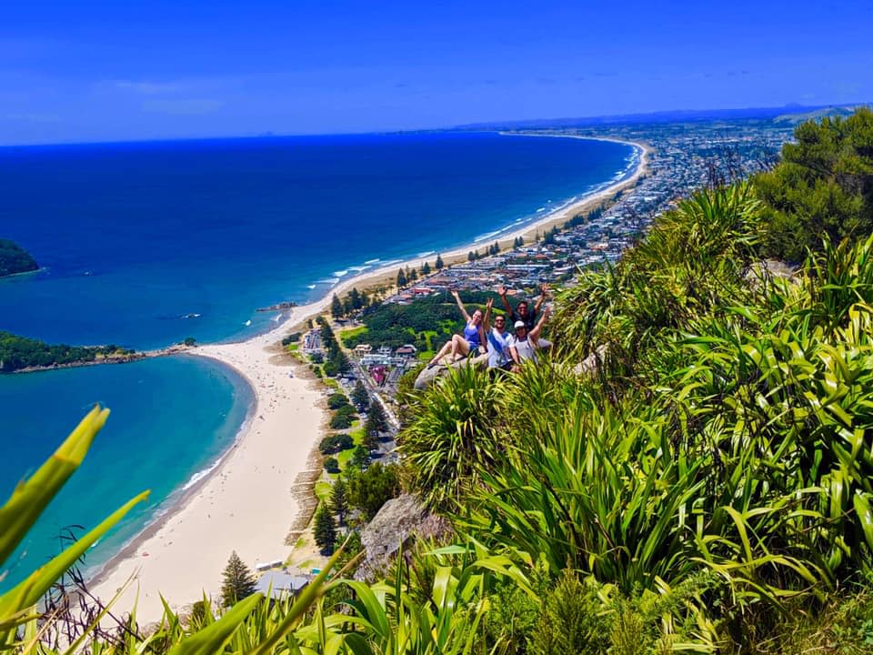 A view of Tauranga, New Zealand with stunning sea views and greenery