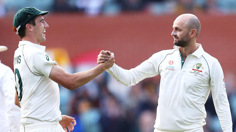 Pat Cummins and Nathan Lyon are two key members of Australia's current bowling unit. Pic: Getty