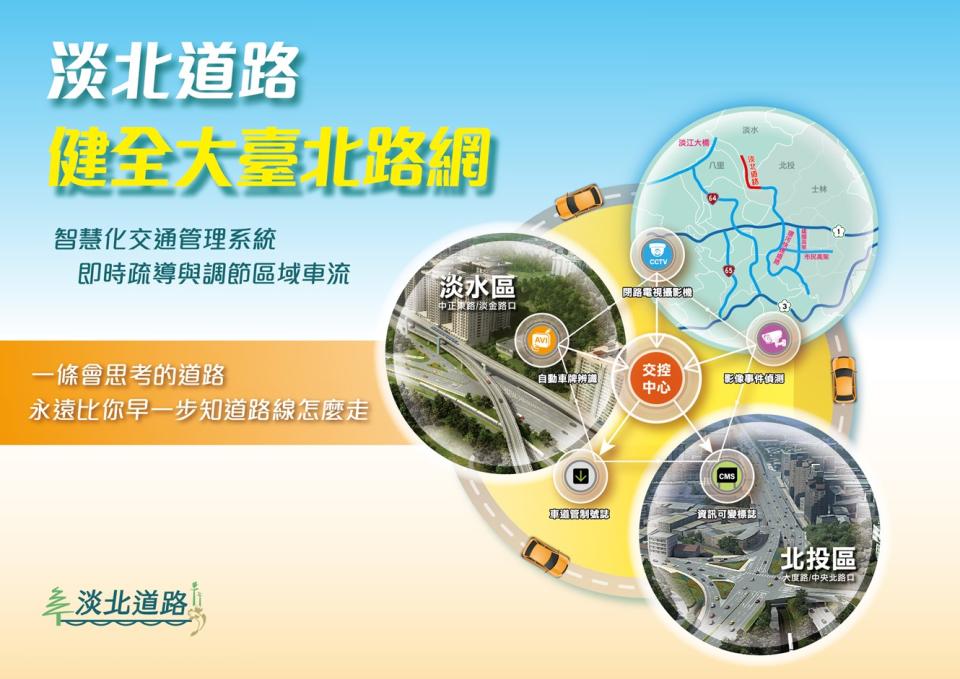 雙北市已超前佈署在淡北道路周邊路段建置交通管理路網，運用運輸科技及時監控車流狀況。（新北市工務局提供）