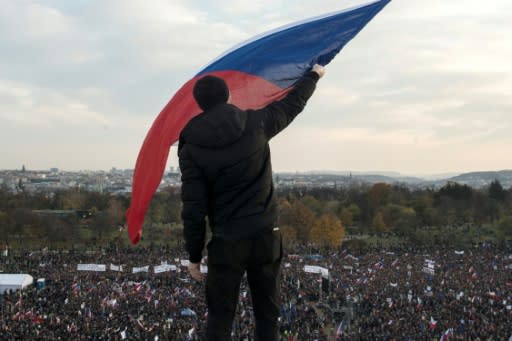 Saturday's protest was at Letna park, the site of some of the biggest 1989 rallies