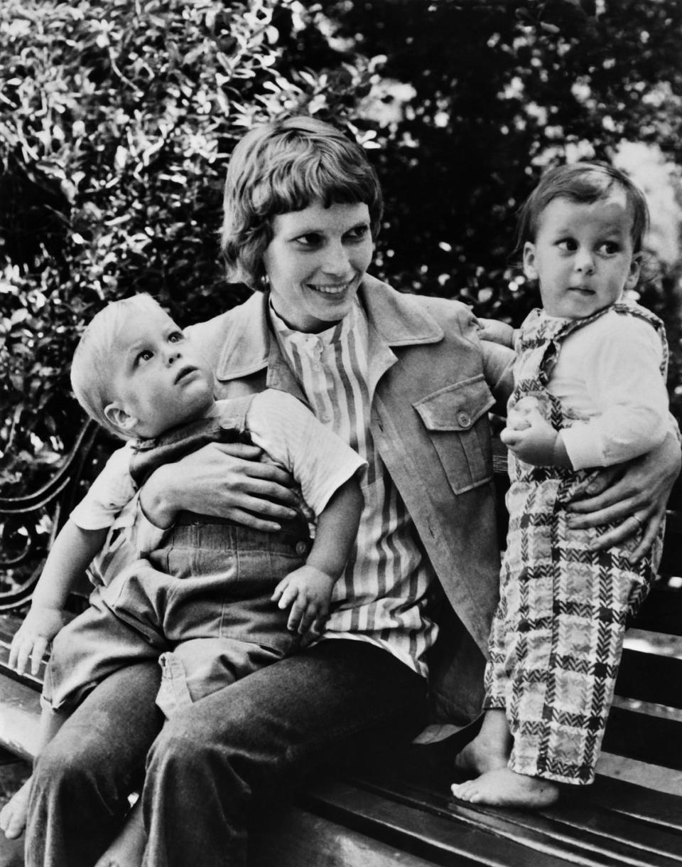 <p>Farrow with her twin sons in 1971. The actress went on to become a mother of 14 children, four biological and ten adopted, though <a href="https://people.com/celebrity/mia-farrows-children-where-are-they-now/" rel="nofollow noopener" target="_blank" data-ylk="slk:she has sadly lost three of her adopted children;elm:context_link;itc:0;sec:content-canvas" class="link ">she has sadly lost three of her adopted children</a>. </p>