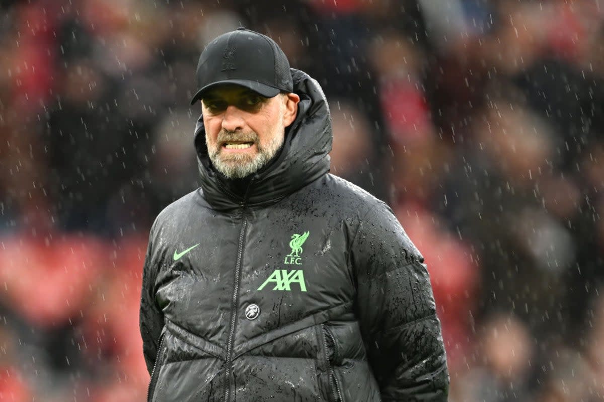 Klopp watched his team fail to beat United for the third time this season (Getty Images)