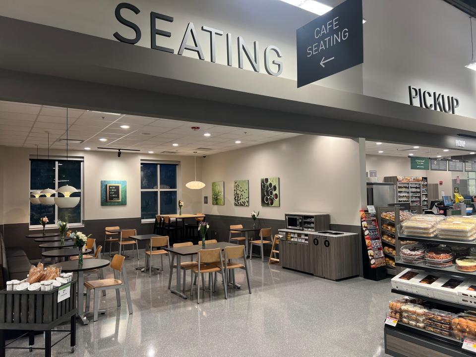 Publix Super Markets reopened its store at The Crossroads shopping center in Royal Palm Beach on Thursday, July 6, 2023. The store was demolished and rebuilt since closing in the fall of 2021. It features a seating area where people can eat prepared foods and grab-and-go items.